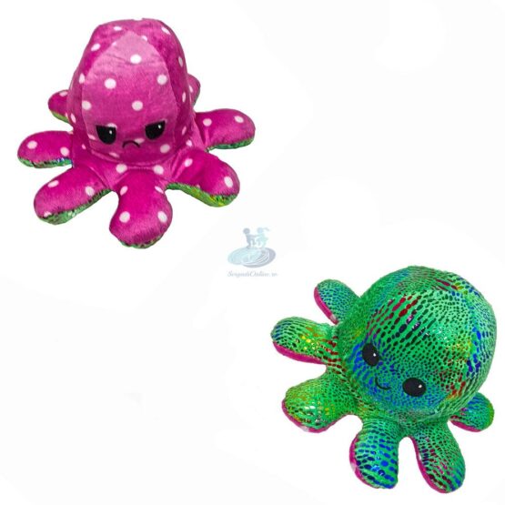 Caracatita reversibila roz cu buline – verde lucios