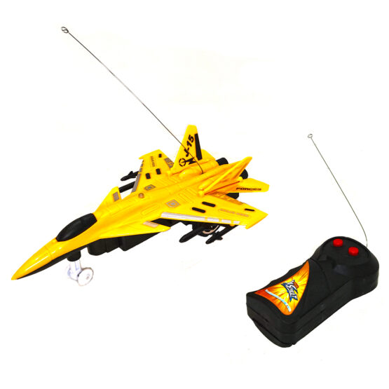 Avion galben 20 cm cu Lumini si radiocomanda