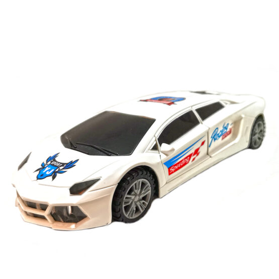 Masinuta alba 25 cm cu sunete si proiectie lumini