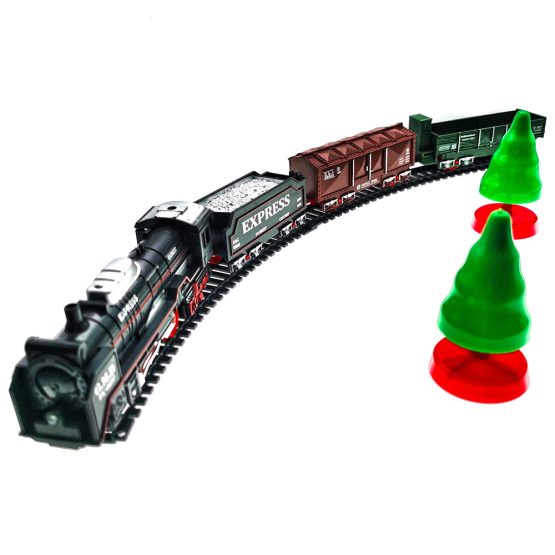 Trenulet electric cu 4 vagoane, locomotiva si 3 m sina